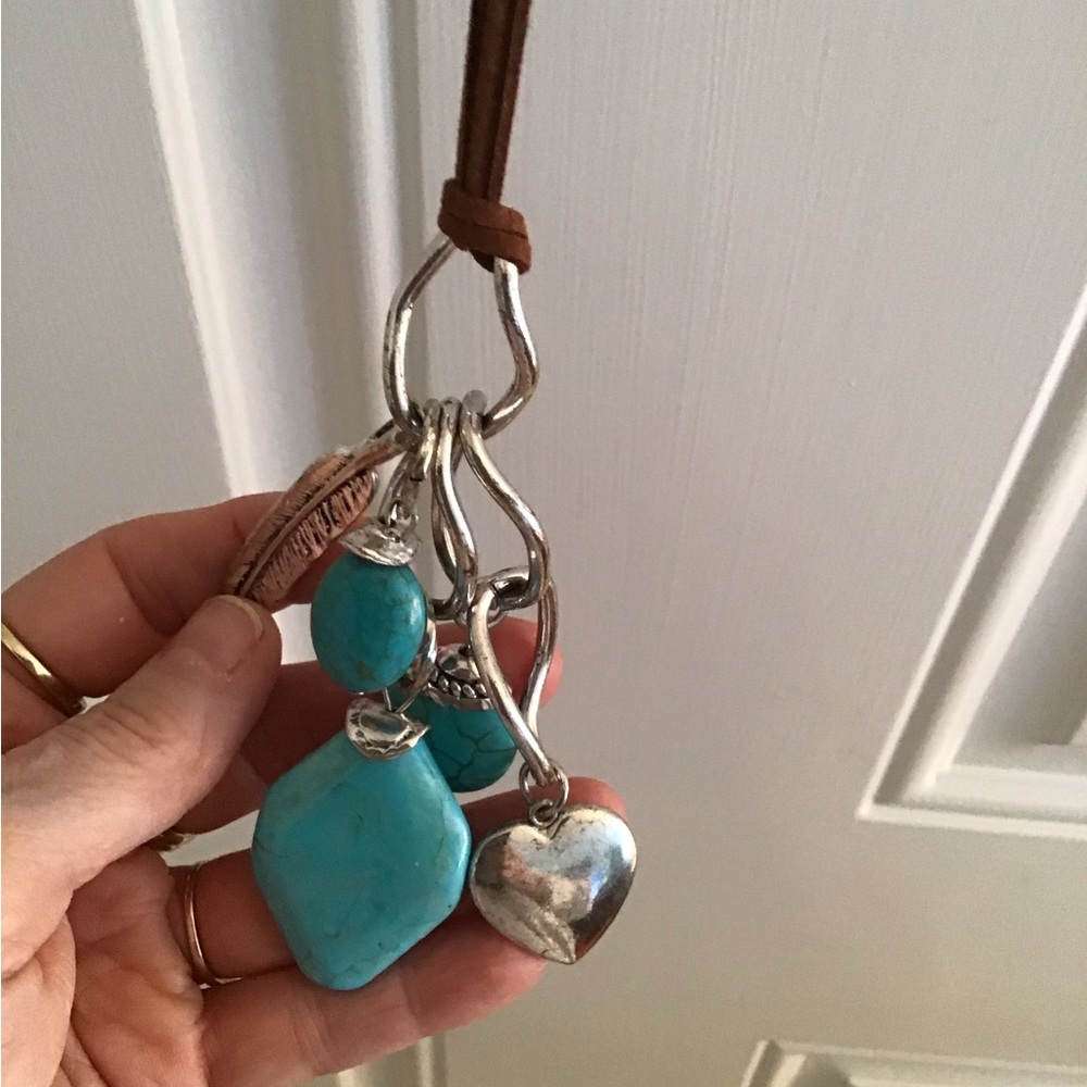Cato Turquoise and Silver Charm Necklace